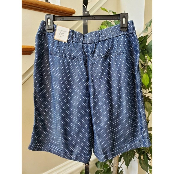 Chico's Women's Blue Cotton Ultimate Fit Comfort Waist Bermuda Shorts Size 2 - Picture 5 of 12